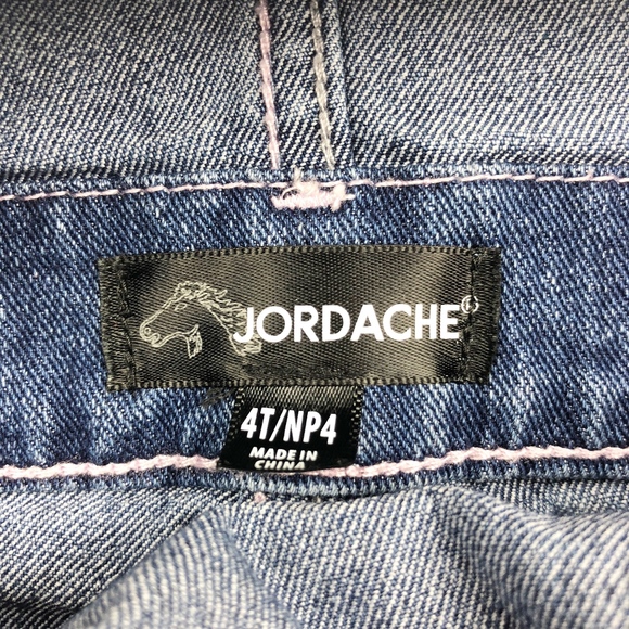 Jordache Toddler Girl's Denim Short Overalls Sz 4T - Picture 7 of 8